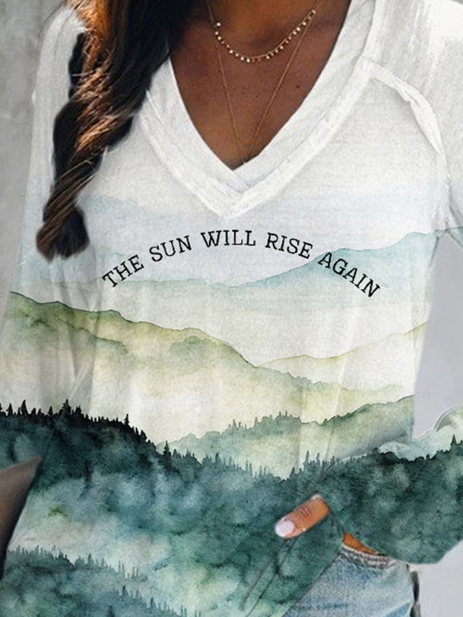 Women's Hurricane Helene North Carolina Strong The Sun Will Rise Again Long-Sleeve Top