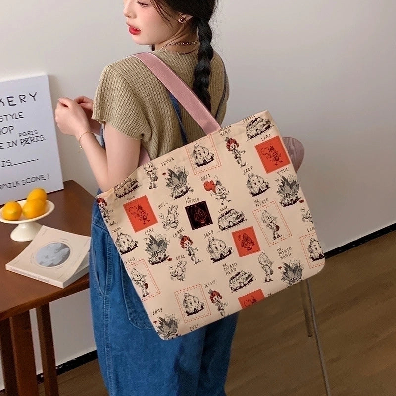 Women's Large Spring&summer Canvas Streetwear Shoulder Bag Canvas Bag