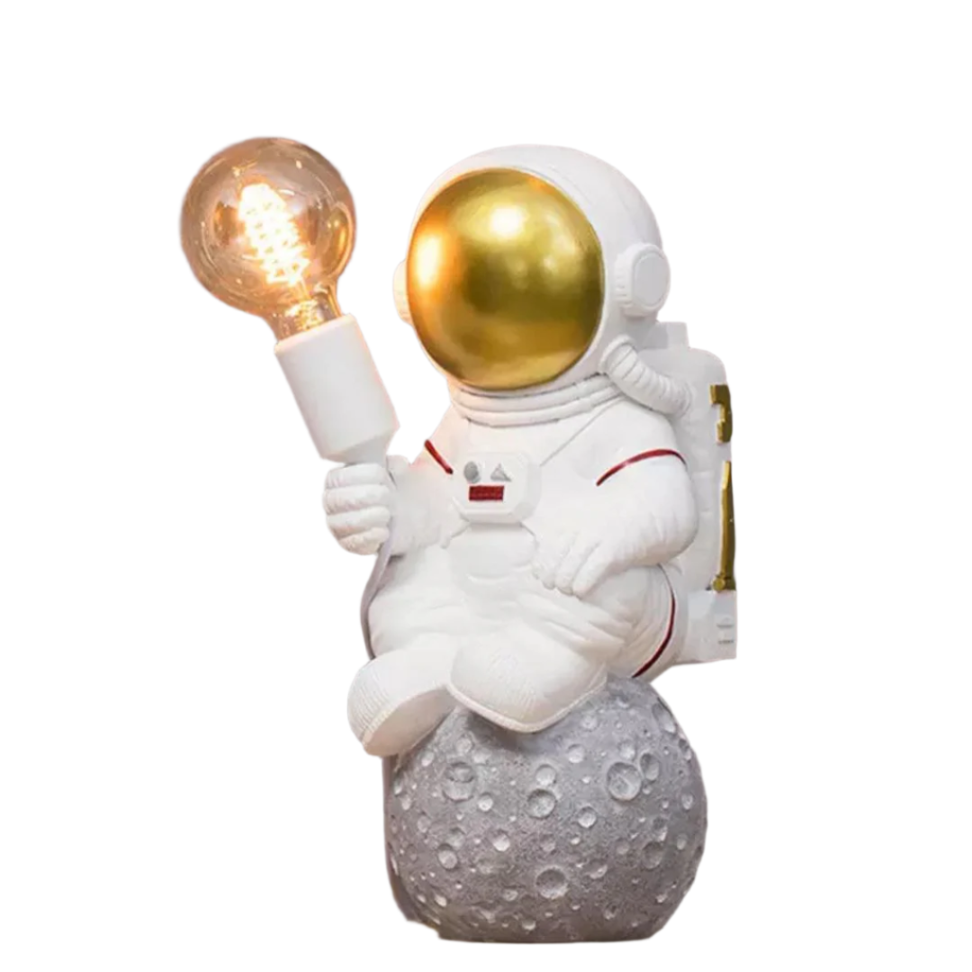 Astronaut Sculpture Table Lamp on Moon