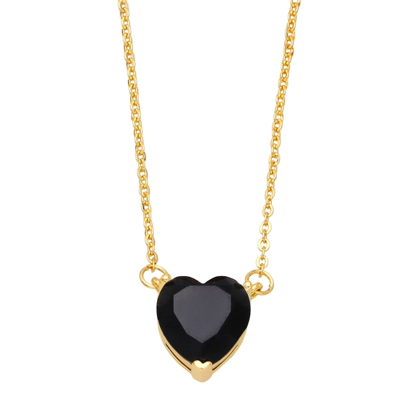Copper Cable Chain Heart Shape Pendant Necklace