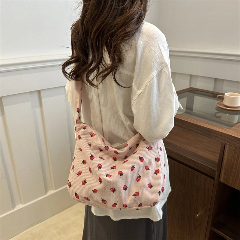 Women's Medium Canvas Color Block Streetwear Square Zipper Shoulder Bag