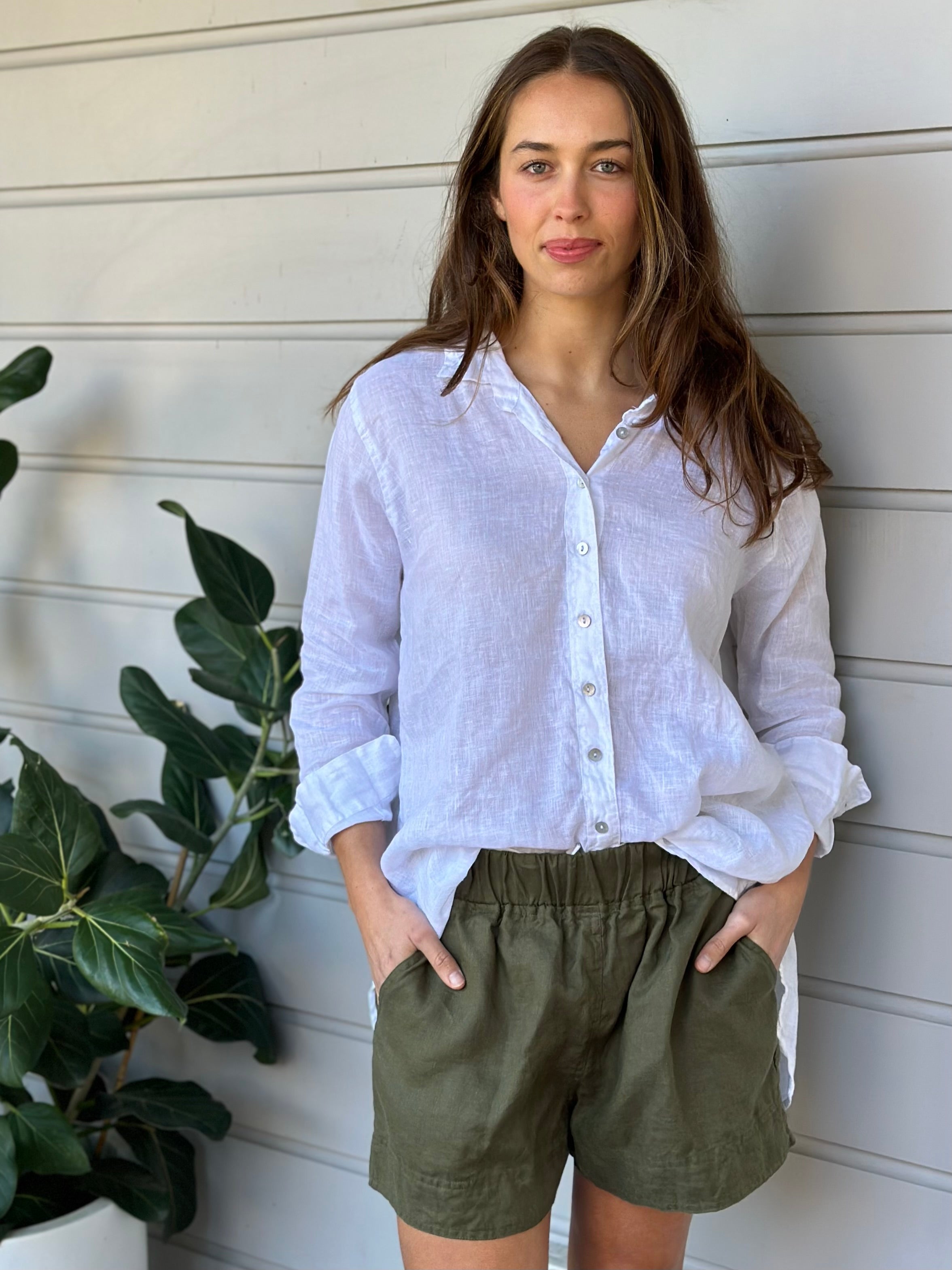 skyla shirt - white linen