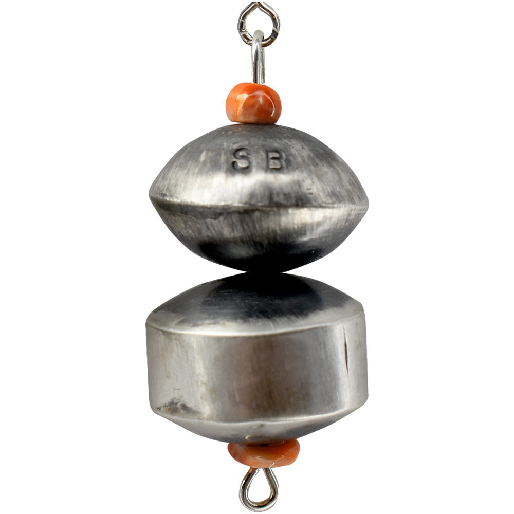 Spiny Oyster & Pillow Bead Earrings by Sophia Becenti - Orange