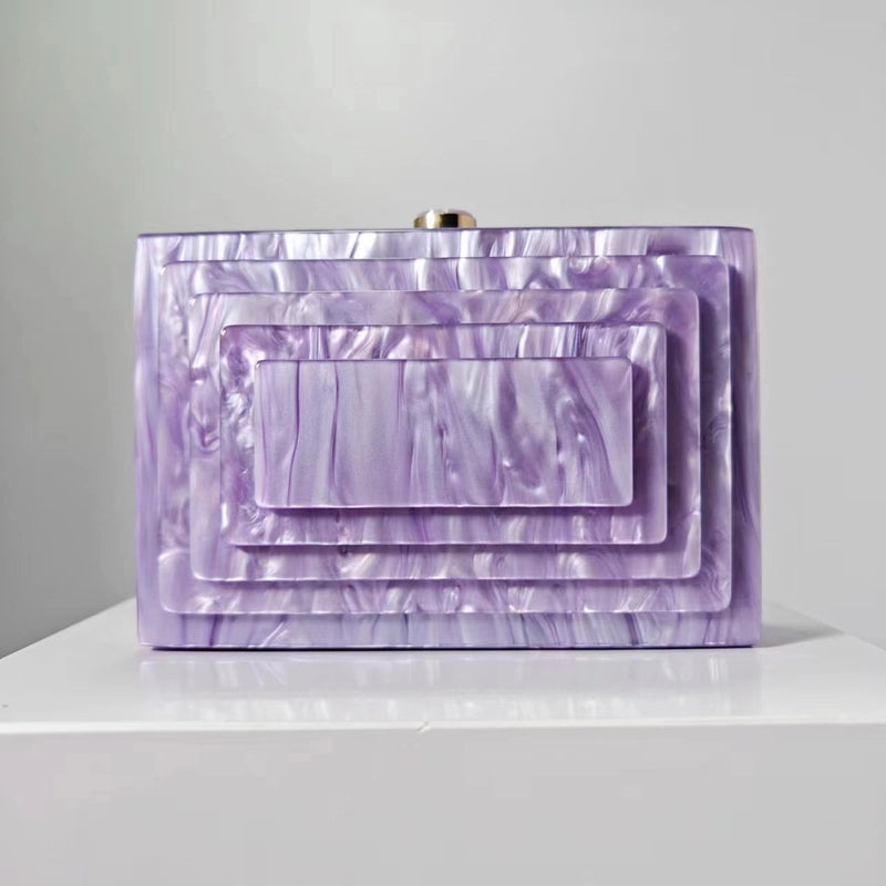 Dinner Bag Retro Splicing Package Trendy Acrylic Shoulder Chain Bag For Women