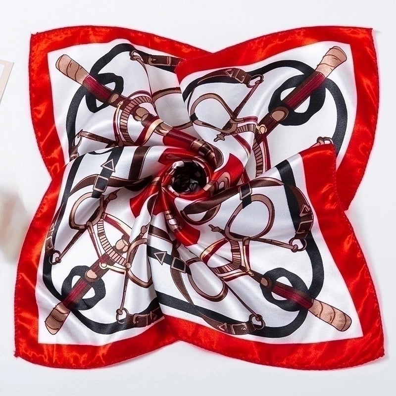 20 Pieces Light Luxury Fashion 50cm Small Square Scarf Chain Printing Scarf Women's Thin Neck Protection Scarf Cheap Scarf Gift