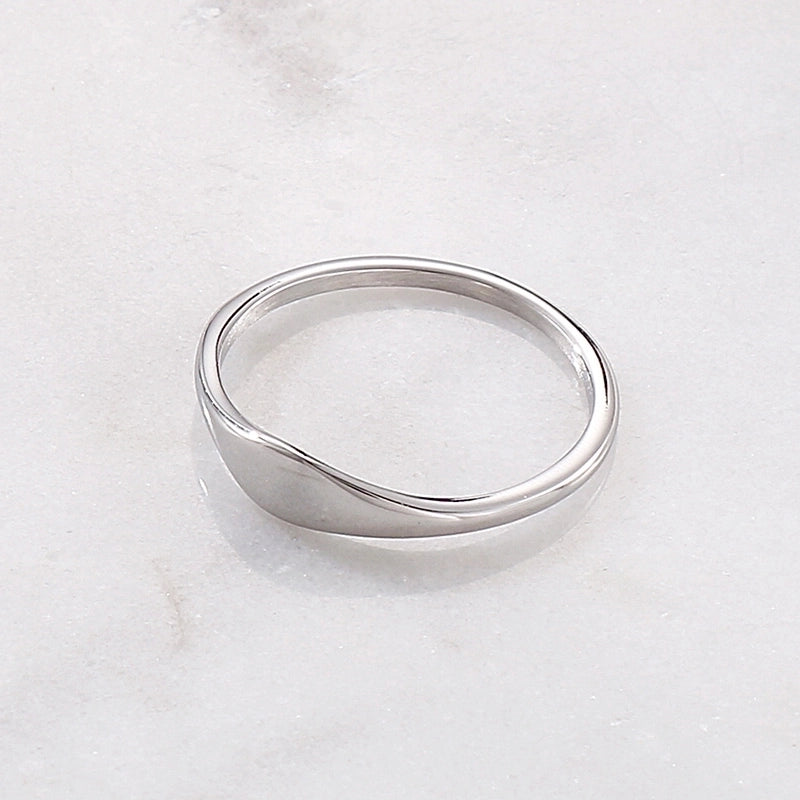Minimalist Geometric Titanium Steel 18K Gold Plated Plating Rings