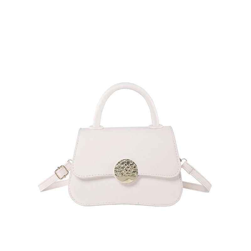 Women's Pu Leather Solid Color Basic Flip Cover Handbag