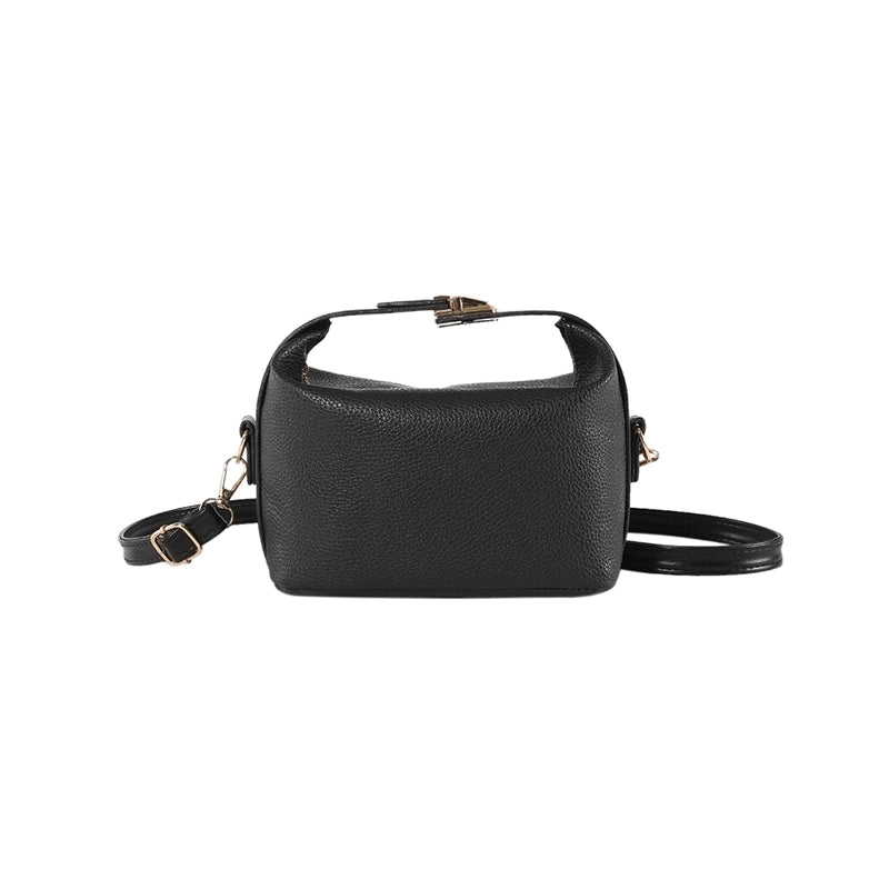 Women's Pu Leather Solid Color Basic Square Zipper Shoulder Bag Handbag Crossbody Bag
