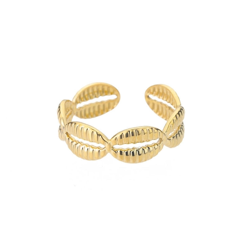 Minimalist Geometric Round Heart Shape 304 Stainless Steel 18K Gold Plated Plating Open Rings