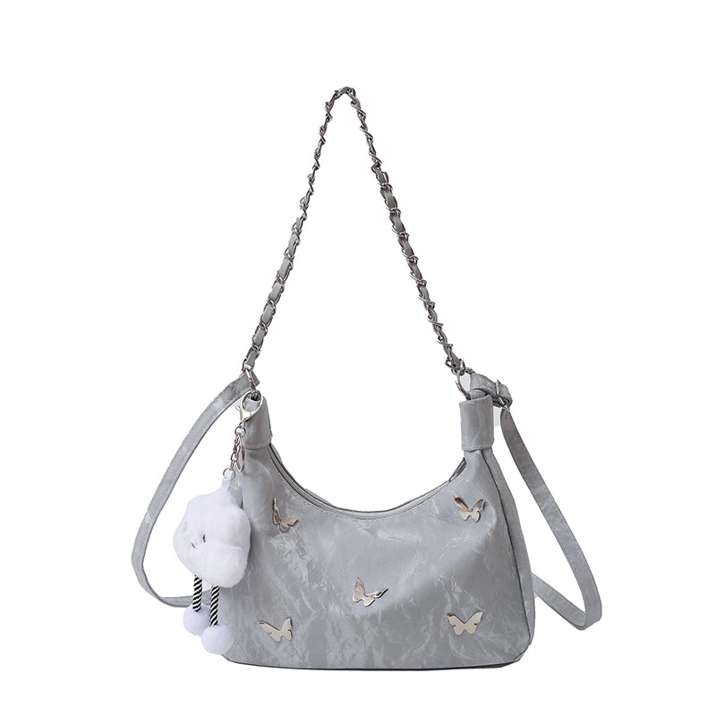 Women's Pu Leather Solid Color Streetwear Square Zipper Shoulder Bag Underarm Bag