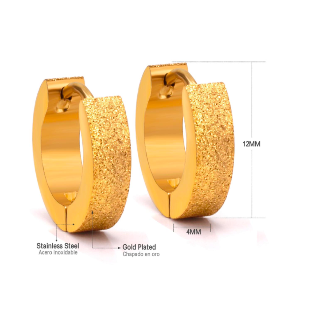 10mm Glitter edged hoops - Gold