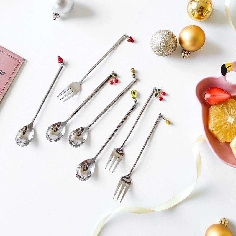 Cute Solid Color Stainless Steel Tableware