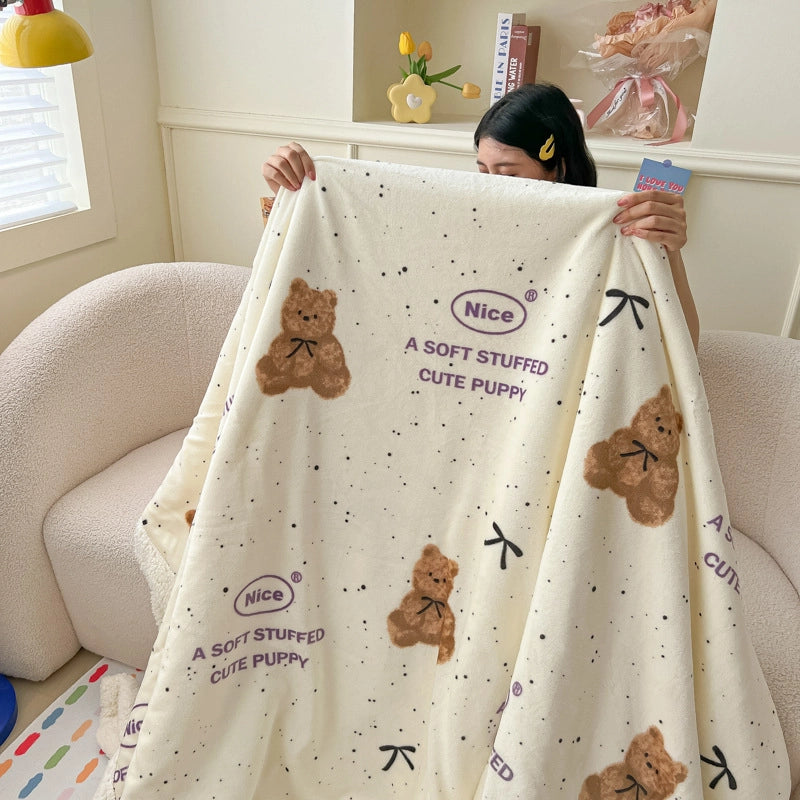 Casual Elegant Animal Heart Shape Milk Fiber Blanket Bedding