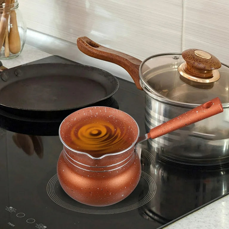 COFFEE POT. BREAKFAST MILK POT. BUTTER WARMER. NON-STICK SMALL COOKING POT - 11CM