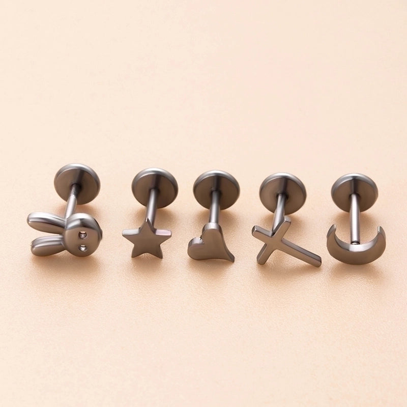 1 Piece Ear Cartilage Rings & Studs Minimalist Geometric Round 316L Stainless Steel  Plating 18K Gold Plated Ear Cartilage Rings & Studs