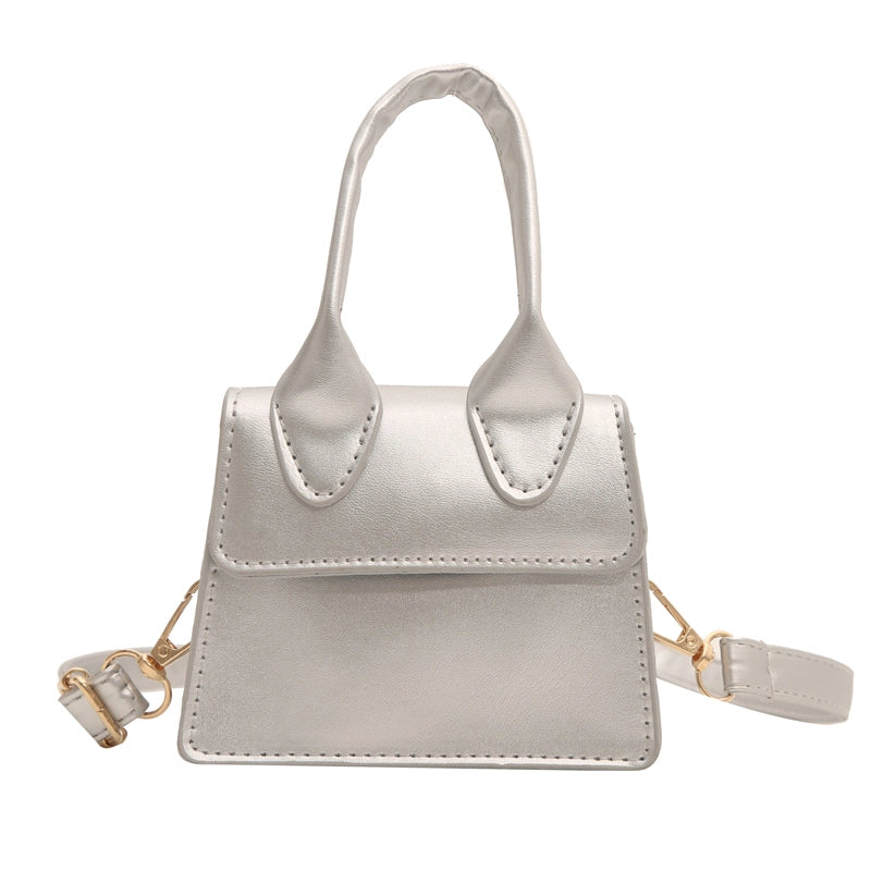 Women's Small Pu Leather Solid Color Cute Basic Flip Cover Crossbody Bag