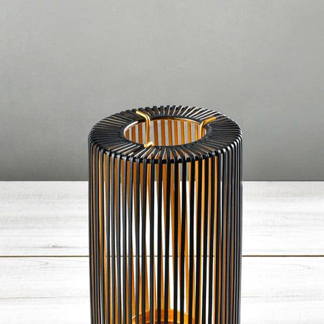 Lines Tealight Holder Medium - Black Gold