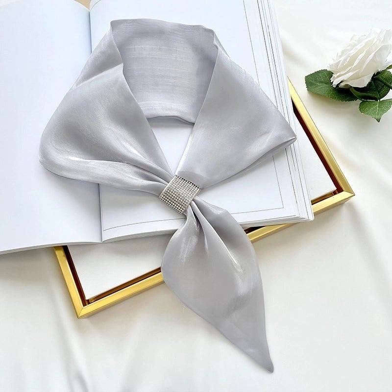 Women's Minimalist Commute Color Block Imitated Silk Silk Scarf
