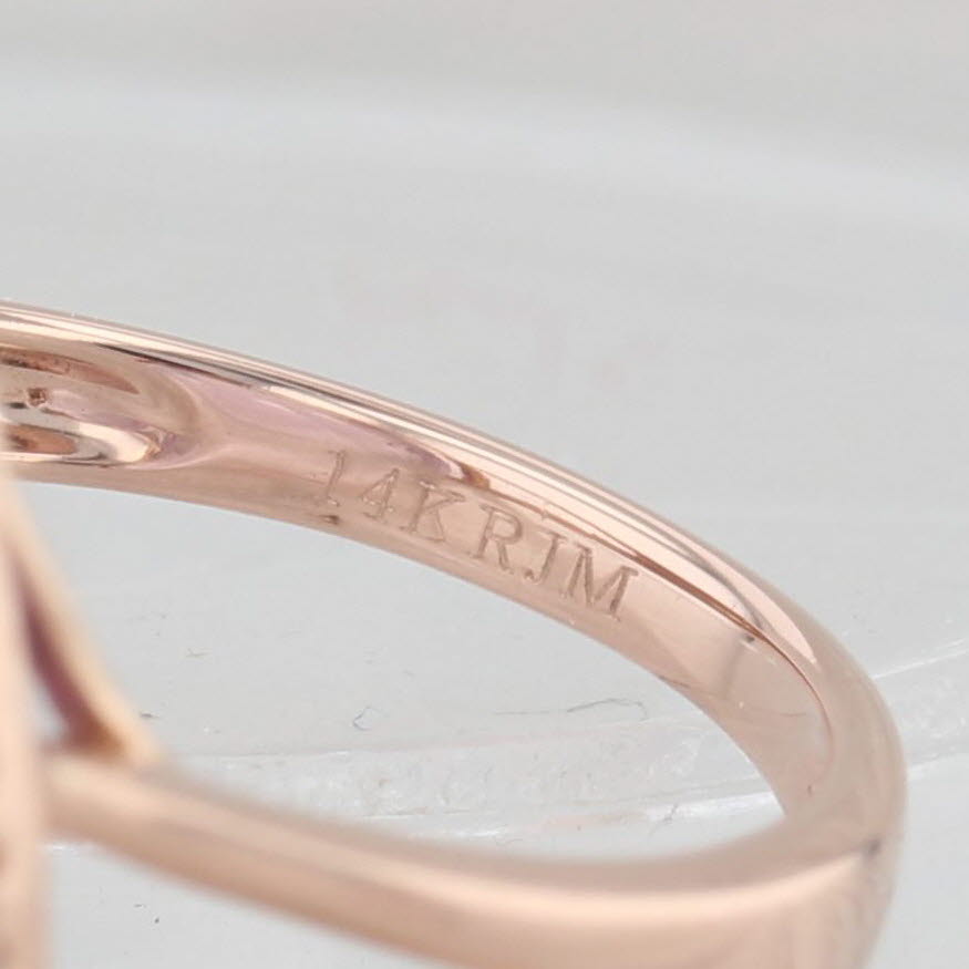 Amethyst Diamond Halo Ring 14k Rose Gold Size 7 Cocktail
