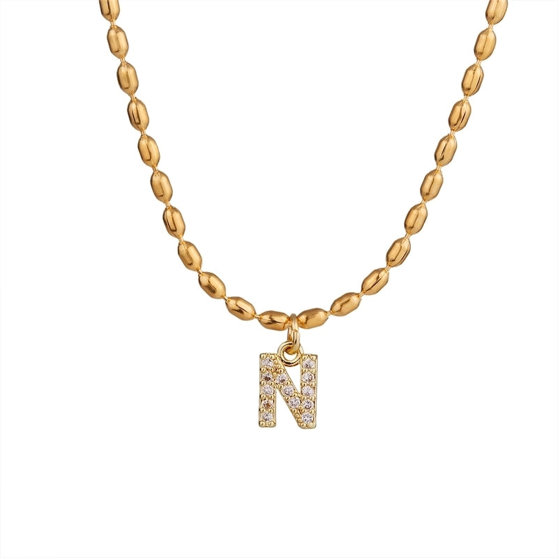 Shiny Letter Letter 304 Stainless Steel Necklace