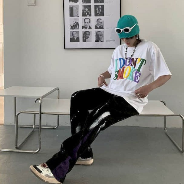 Oversized I Don't Smoke Rainbow Tee