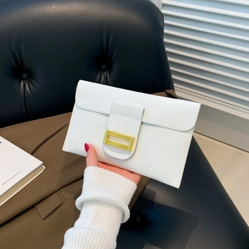 Women's All Seasons Pu Leather Solid Color Sexy Square Magnetic Buckle Clutch Bag