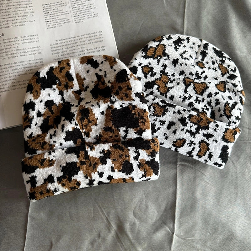 Women's Streetwear Leopard Eaveless Wool Cap