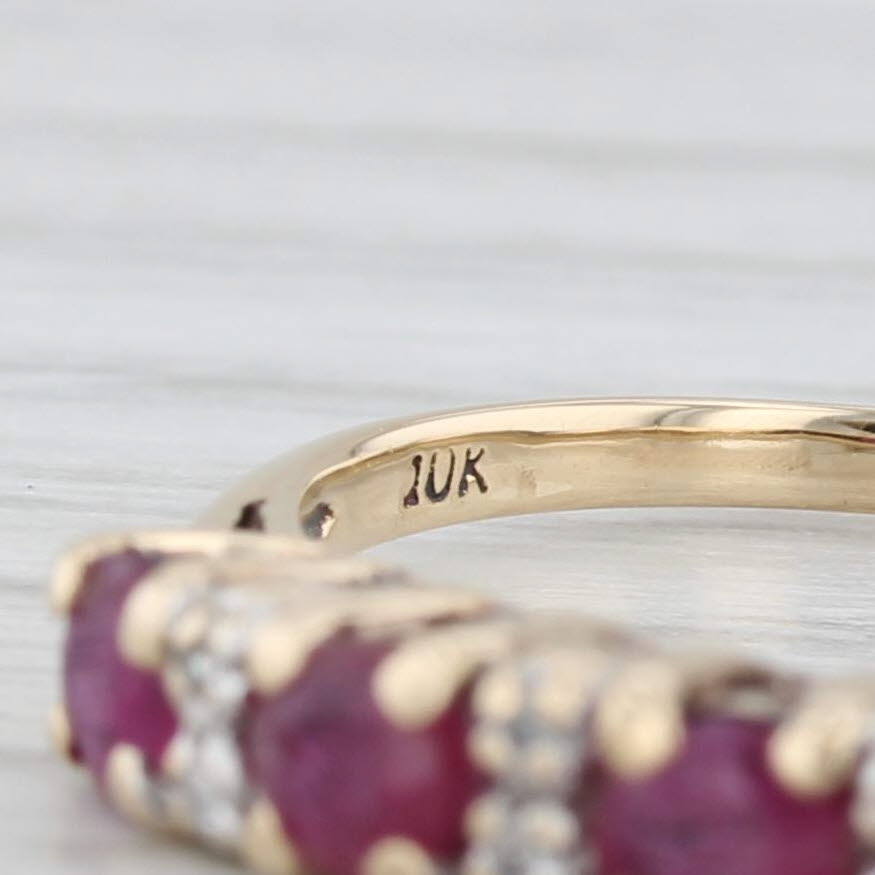 0.52ctw Ruby Diamond Ring 10k Yellow Gold Size 5.75 Stackable