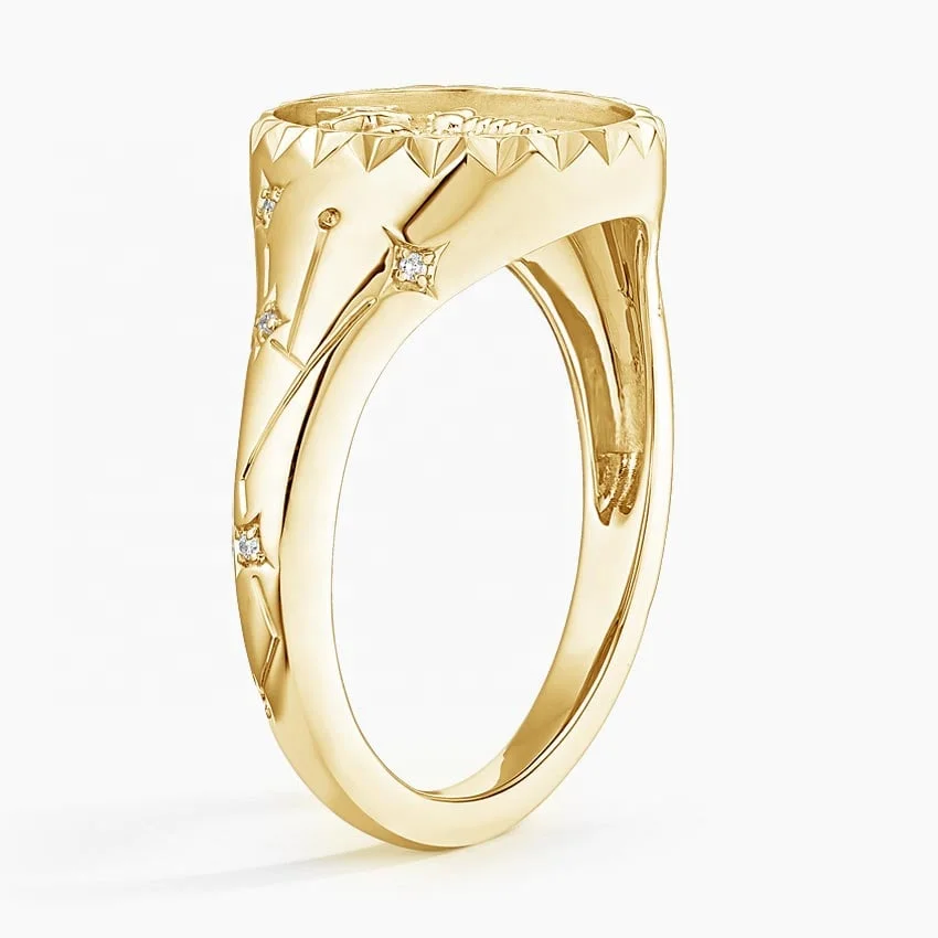 New Arrivals Fine Jewelry Customizable Brass 18K Gold Signet Rings