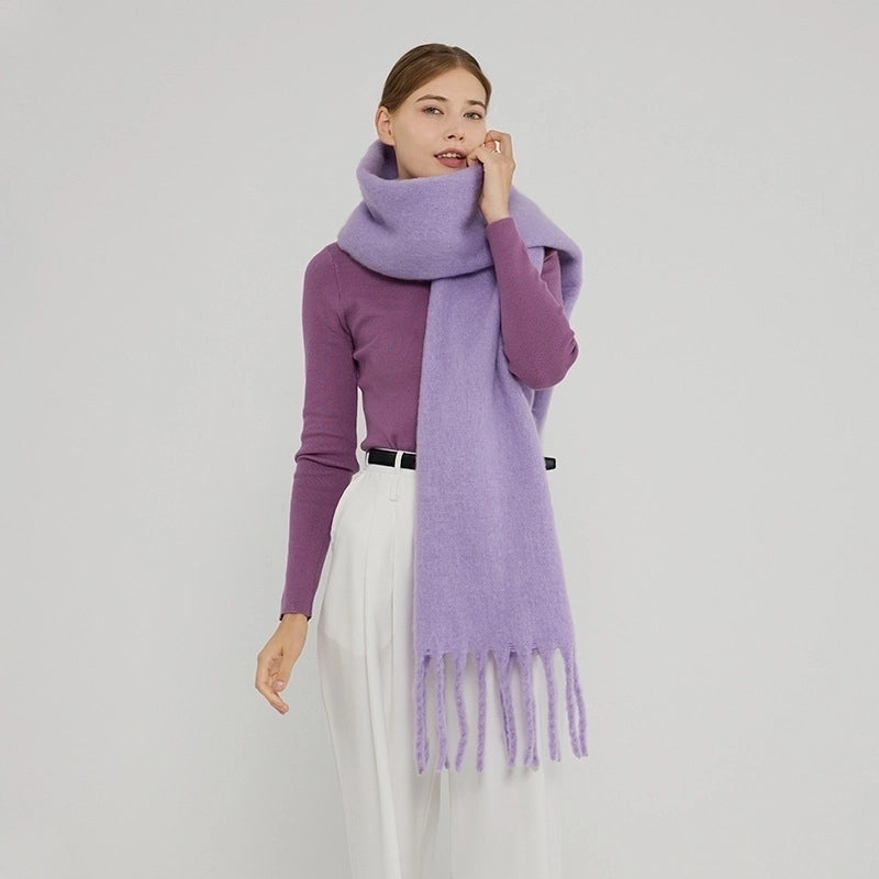 Women's Fashion Solid Color Polyester Winter Scarves