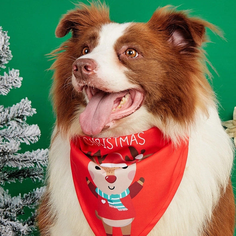 Minimalist Polyester Christmas Christmas Tree Santa Claus Pet Saliva Towel