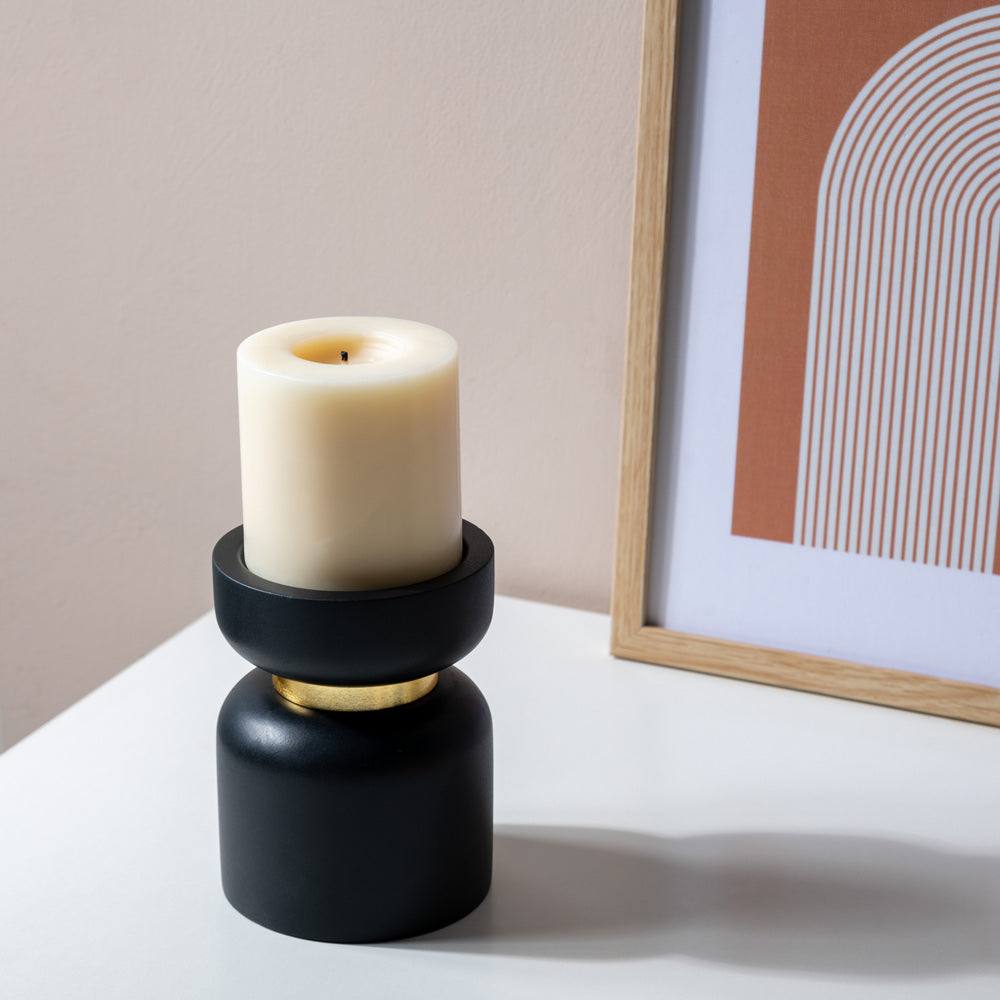 Concrete Candle Stand Medium - Black