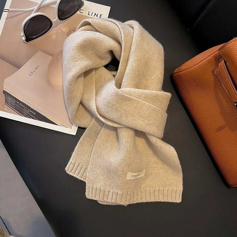 Unisex Sweet Solid Color Fleece Scarf