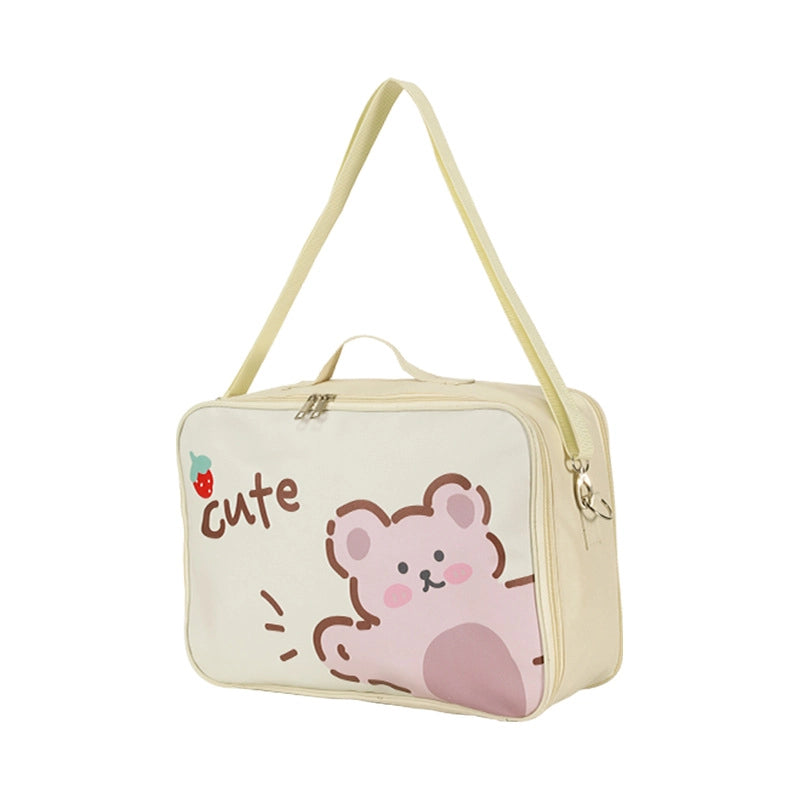 Cute Cartoon Travel Bag Lightweight Travel Clothes Storage Bag Large Capacity Expandable Luggage Case Luggage Bag