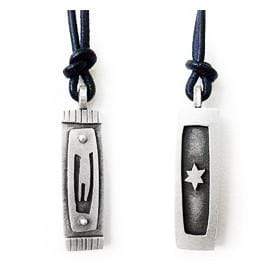 Men's Shin Mezuzah Necklace on Leather