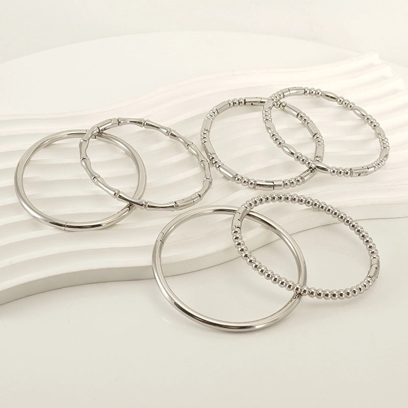 Minimalist Solid Color Stainless Steel 18K Gold Plated Titanium Steel Bangle In Bulk