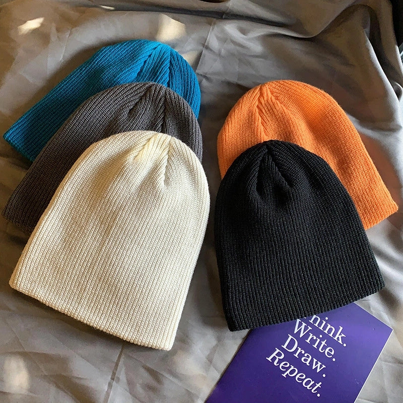 Unisex Basic Solid Color Eaveless Wool Cap