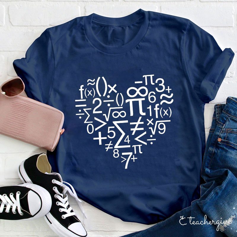 Math Heart Teacher T-Shirt