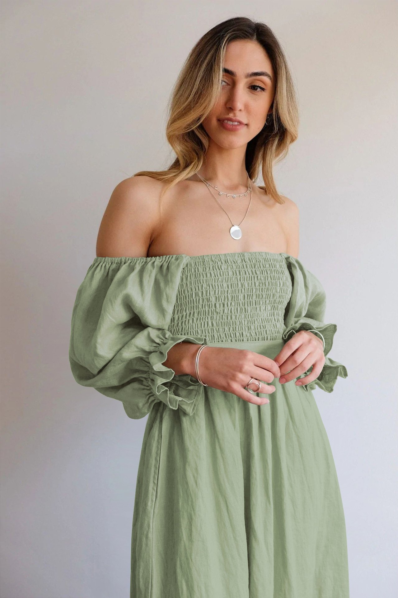 🏖️FRENCH RUFFLED LANTERN SLEEVES MULTI-WEAR DRESS🔥HOT SALE 49% OFF