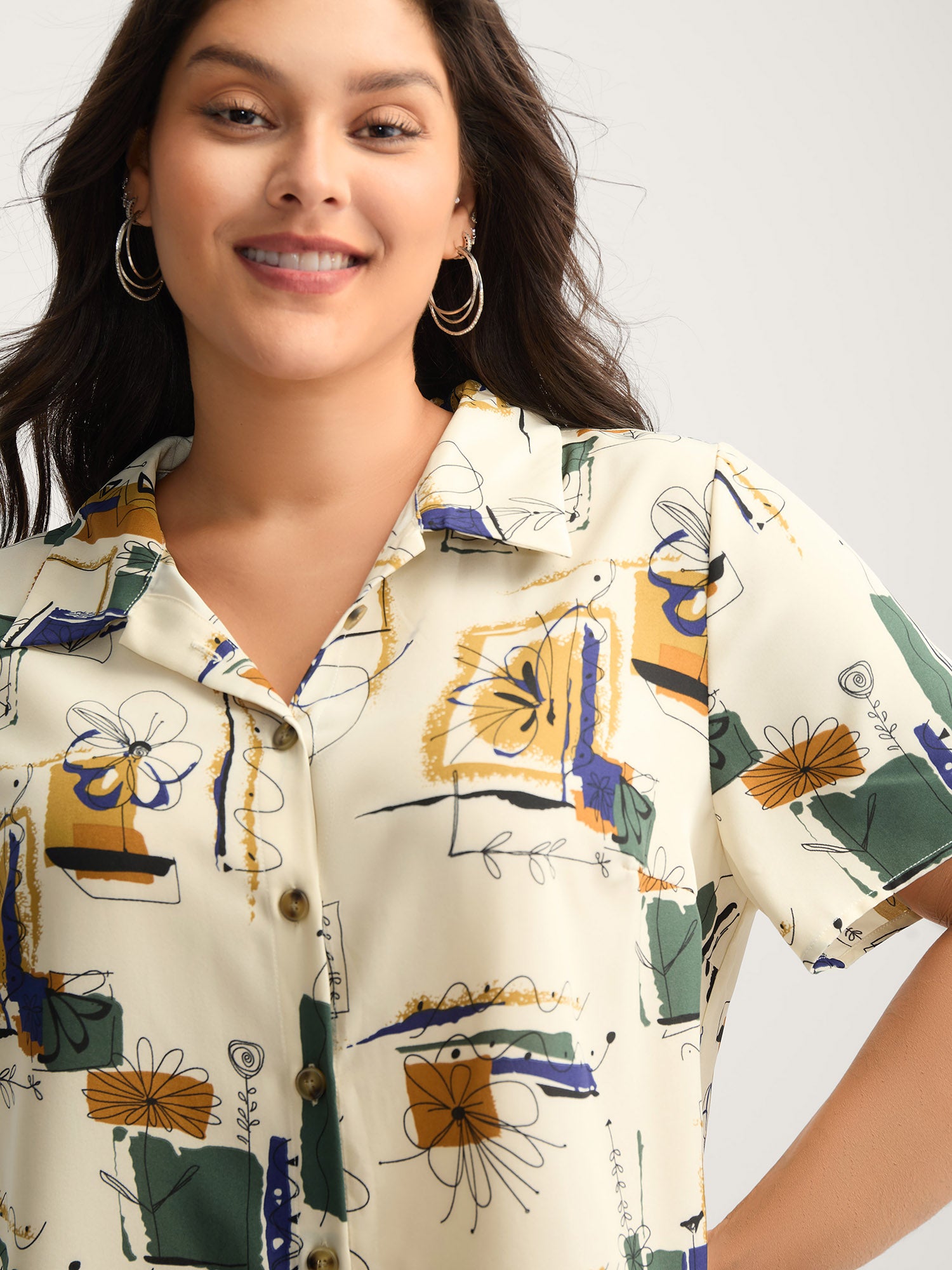 Floral Notes Collared Blouse