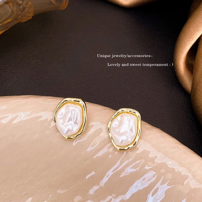 1 Pair Minimalist Round Inlay Alloy Zircon Ear Studs