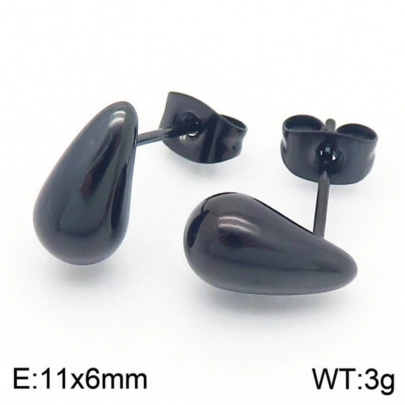 1 Pair Minimalist Water Droplets Plating Stainless Steel 18K Gold Plated Earrings