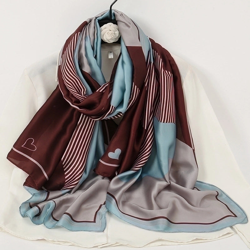 Women's Elegant Geometric Satin Shawl
