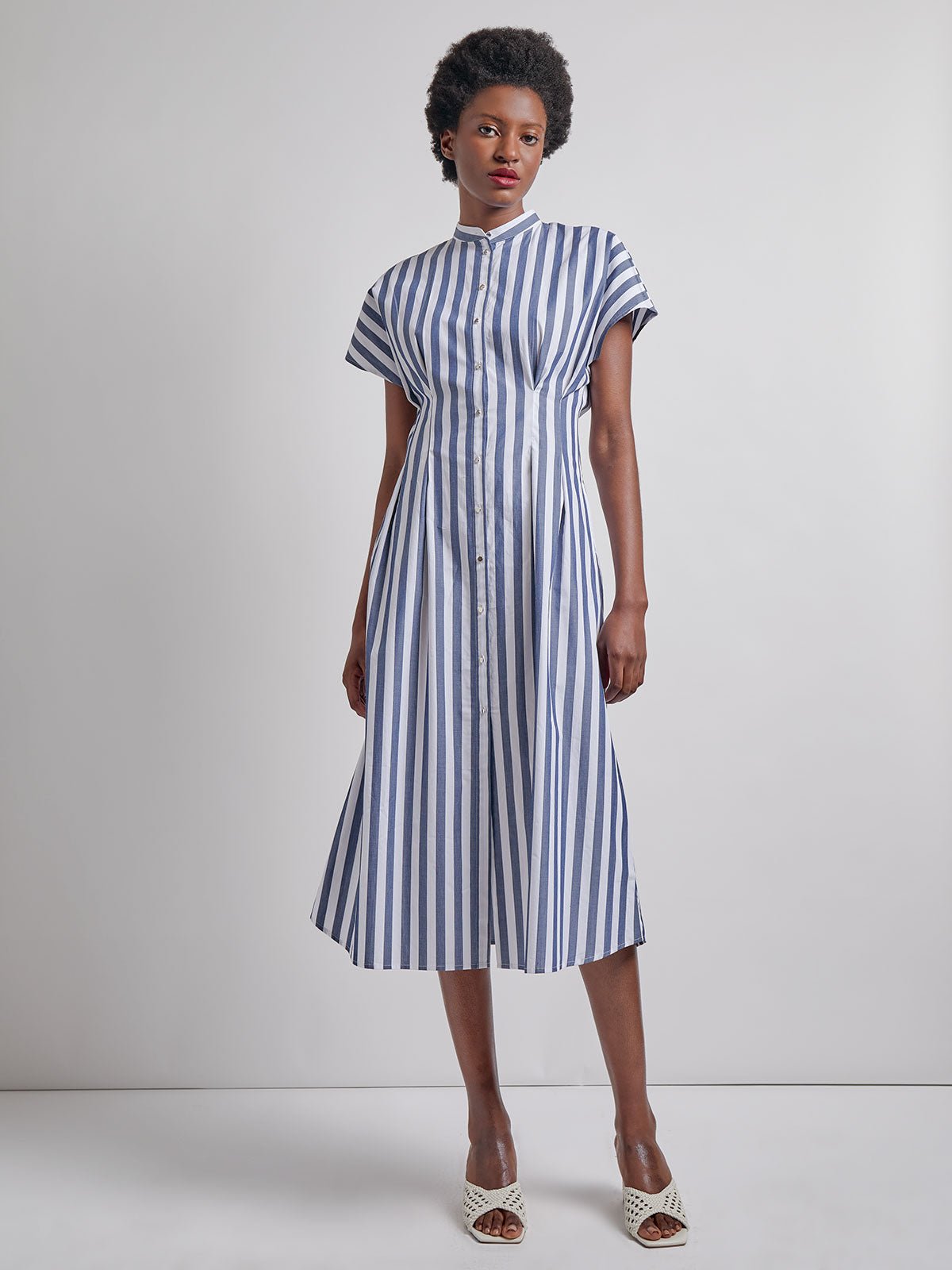 Fit & Flare Button Front Maxi Dress - Modern Fit