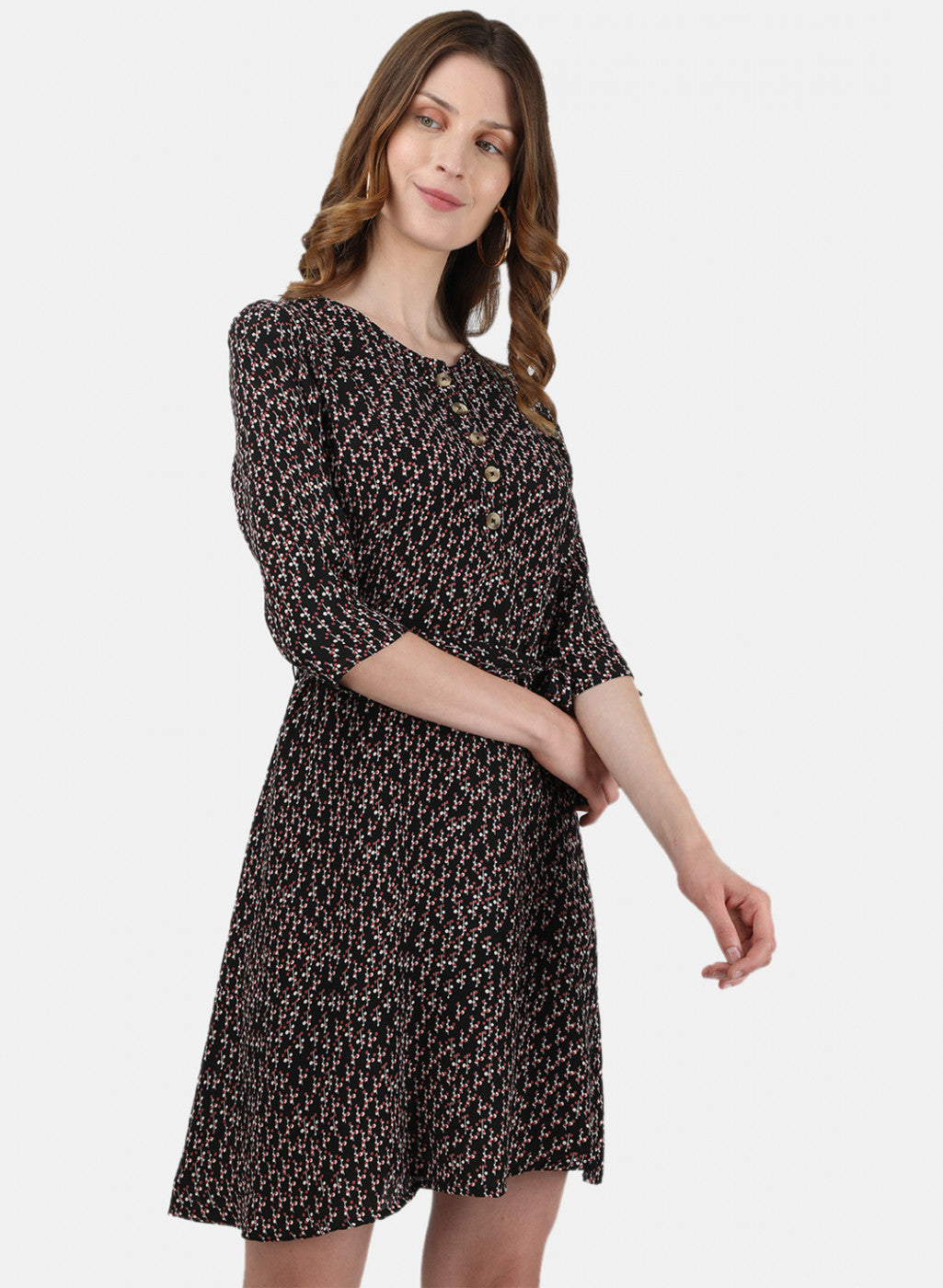 Womens Black Printed Tunic