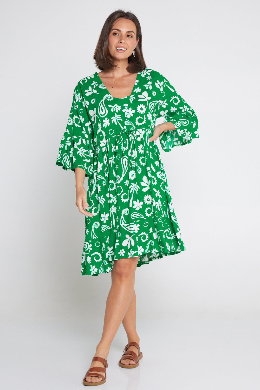 Brunswick Dress - Emerald Paisley