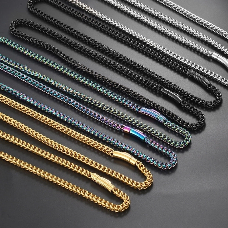 Hip-hop Solid Color Stainless Steel Chain Jewelry Set