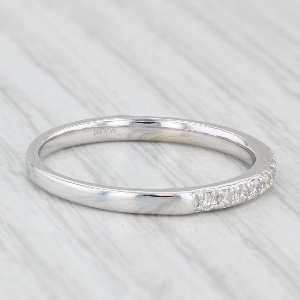 0.17ctw Diamond Wedding Band 14k White Gold Stackable Anniversary Ring Size 7