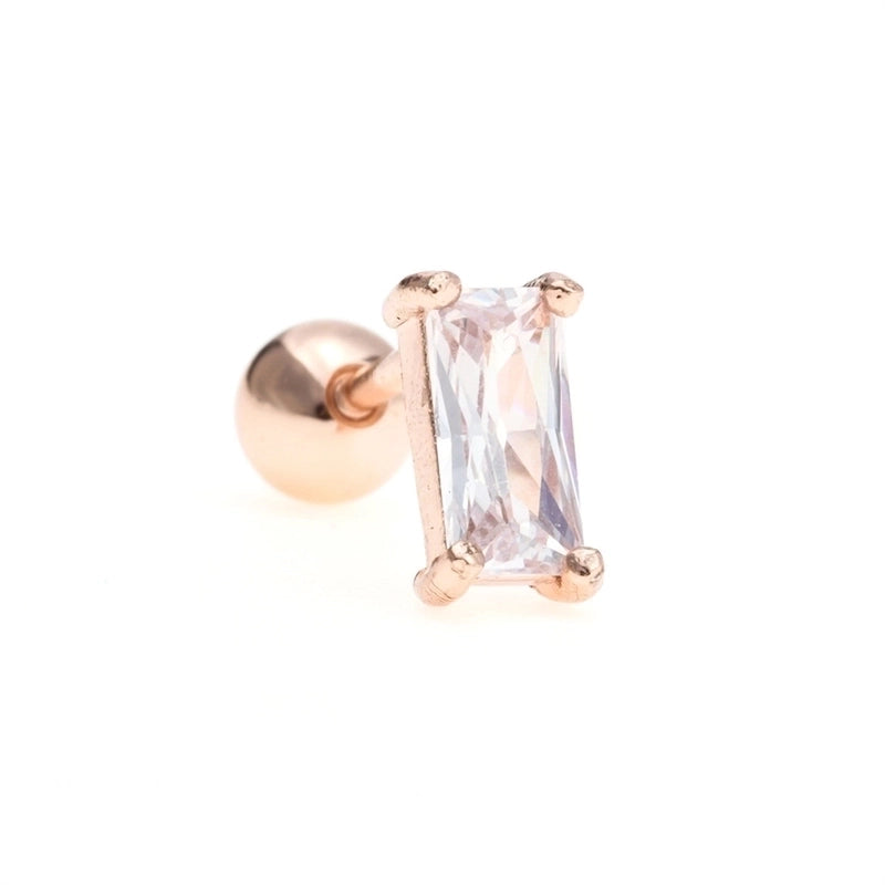 Ear Cartilage Rings & Studs Minimalist Geometric Brass Gem