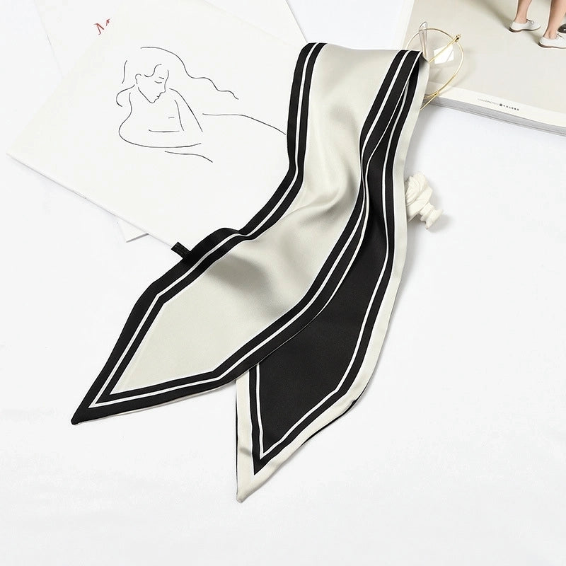 Women's Elegant Geometric Satin Silk Scarf